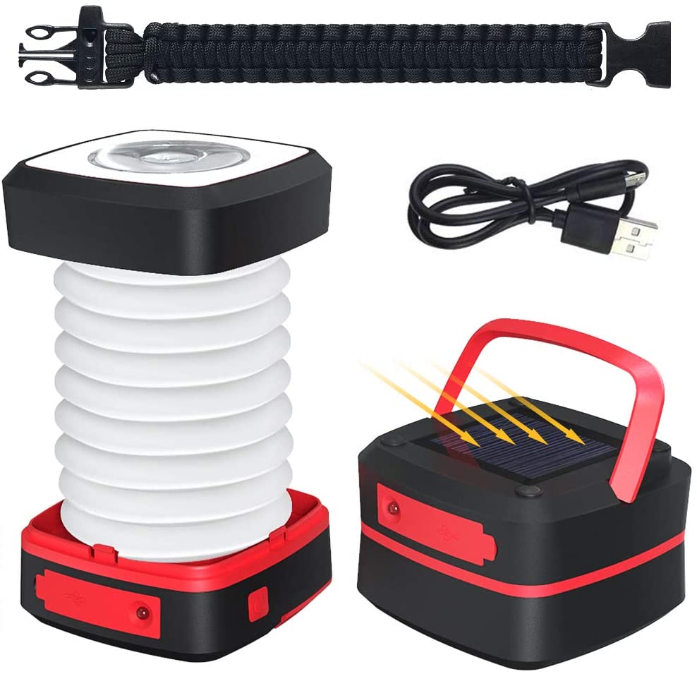 Faltbare Campinglampe ohne Strom mit Solarpanel